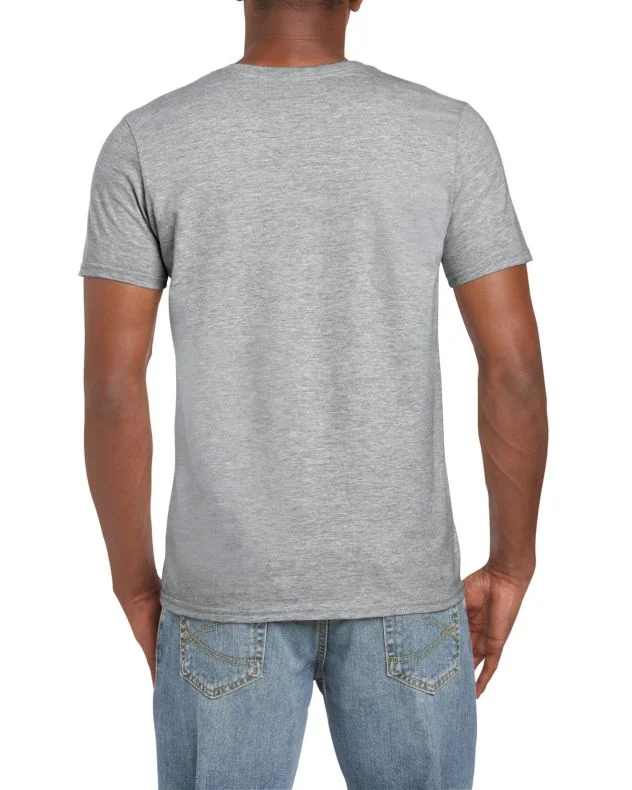 Camiseta Hombre cuello redondo básica Gris Jaspe algodón peinado Gildan 64000