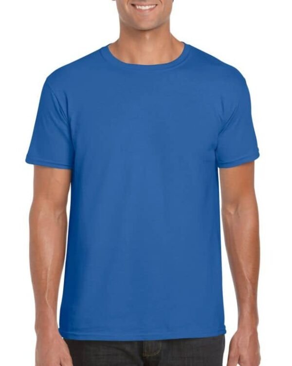 Camiseta Hombre Azul Royal algodón peinado Gildan 64000