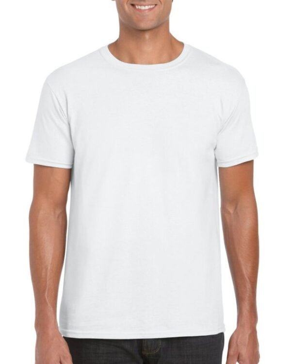 Camiseta Hombre Blanco algodón peinado Gildan 64000