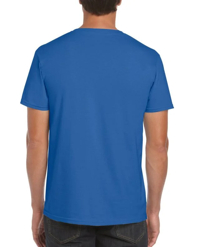 Camiseta Hombre cuello redondo básica Azul Royal algodón peinado Gildan 64000