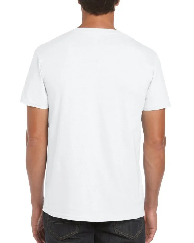 Camiseta Hombre cuello redondo básica Blanco algodón peinado Gildan 64000