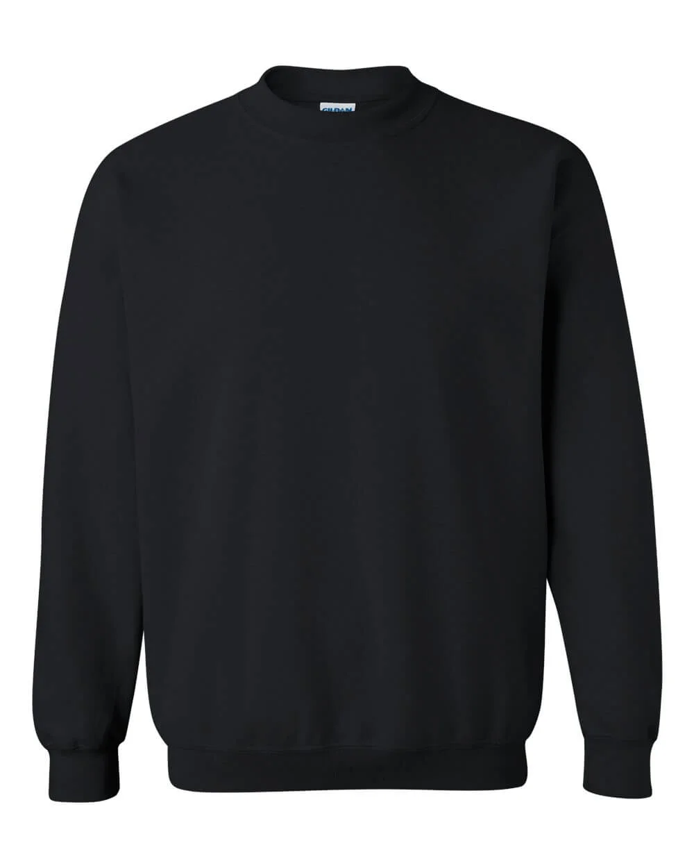 Buzo Cuello Redondo Hombre Negro lateral Gildan 18000