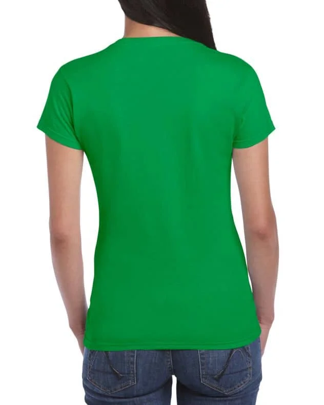 Camiseta Mujer cuello redondo básica Verde Irlandés algodón peinado