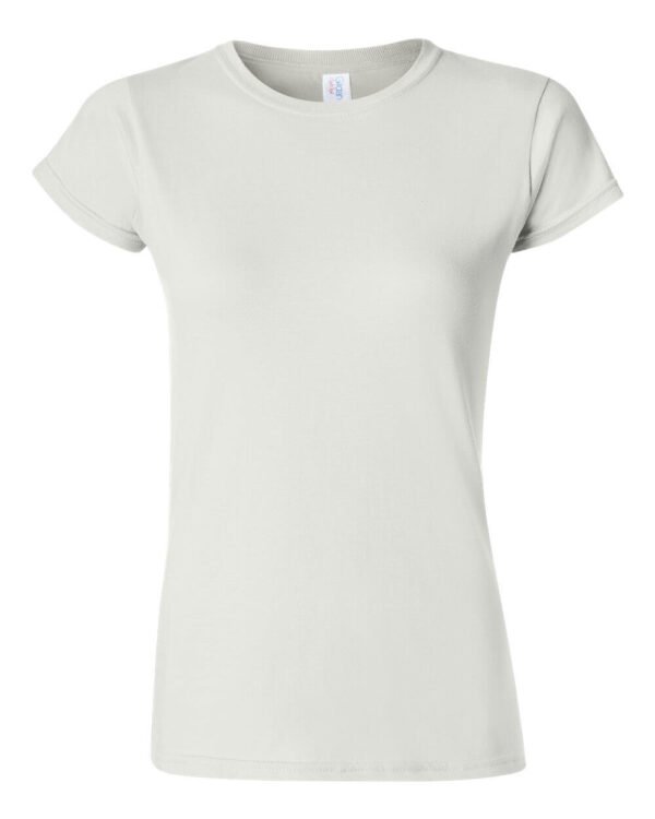Camiseta Mujer Blanco algodón peinado Gildan 64000L (2)