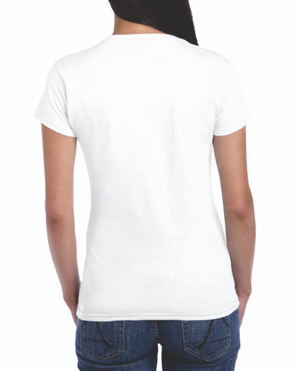 Camiseta Mujer Blanco algodón peinado Gildan 64000L