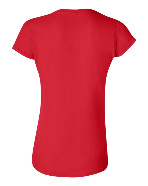 Camiseta Mujer cuello redondo básica Rojo algodón peinado Gildan 64000L (2)