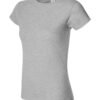 Camiseta Mujer Gris Jaspe algodón peinado Gildan 64000L